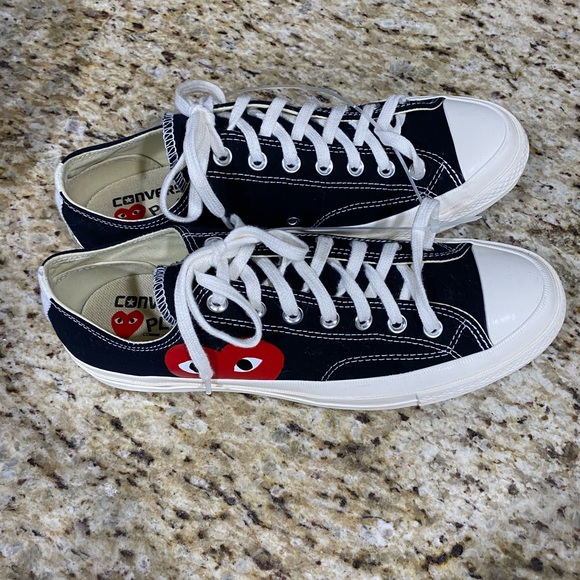 New Converse Comme Des Garçons Play Chucks Black Men’s 10 Women’s 12 - Picture 3 of 14